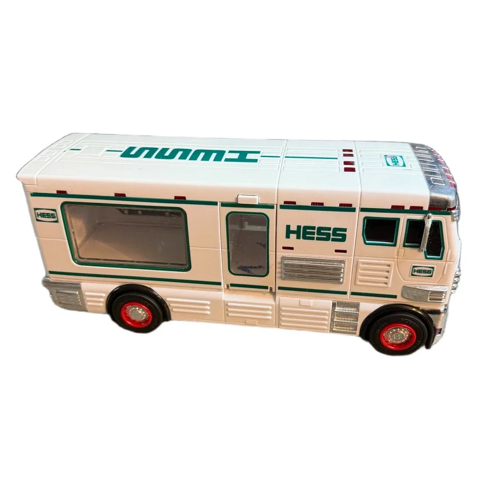 Hess Toy Truck 1998 Recreational Vehicle RV White Green Chrome Vintage Toy